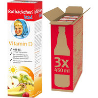 Produktbild von Rotbäckchen Vital Vitamin D3 vegan Flüssig 3er Pack (3 x 450 ml)