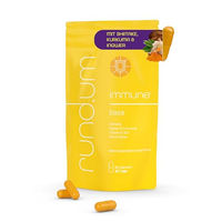 Produktbild von rund.um immune Shiitake Vitalpilz mit Ingwer, Kurkuma, Vitamin C, D und Selen, 300 mg pro Tagesdosis, vegan, 60 Kapseln