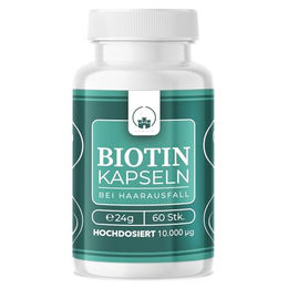 Saint Nutrition Biotin Kapseln – Hochdosiert 10.000 µg – Vegan, Ohne Zusatzstoffe, Glutenfrei und Laktosefrei – 60 Kapseln – Bild 1 von 5