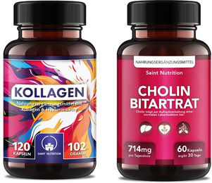Saint Nutrition Kollagen Hyaluron und Cholin Bitartrat Kapseln – Bild 1 von 2