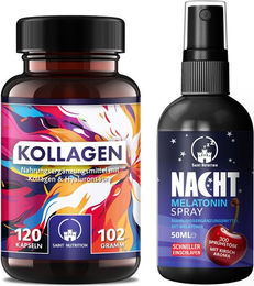 Saint Nutrition Kollagen und Hyaluron Kapseln mit Melatonin Spray – Bild 1 von 3