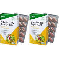 Produktbild von Salus C-300-Depot + Zink Tabletten mit natürlichem Vitamin C aus Acerola und Hagebutte, 60 Stück