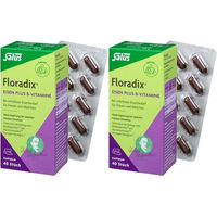 Produktbild von Salus Eisen Gluconat mit B-Komplex Kapseln laktosefrei und glutenfrei für Frauen
