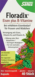 Salus Floradix Eisen plus B-Vitamine Kapseln für Frauen, 40 Stück – Bild 1 von 4