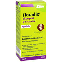 Produktbild von Salus Floradix Eisen plus B-Vitamine Kapseln mit Eisengluconat laktosefrei und glutenfrei für Frauen 40 Stück