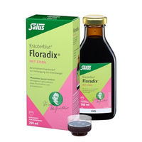 Produktbild von Salus Floradix Kräuterblut mit Eisen Gluconat 250 ml vegetarisch laktosefrei glutenfrei für Schwangere und Stillende