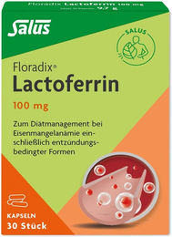 Salus Floradix Lactoferrin 100 mg Kapseln vegetarisch glutenfrei laktosefrei für Schwangere und Stillende 30 Stück – Bild 1 von 3