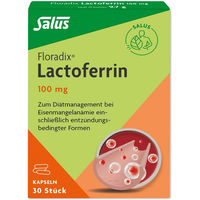 Produktbild von Salus Floradix Lactoferrin 100 mg Kapseln vegetarisch glutenfrei laktosefrei für Schwangere und Stillende 30 Stück