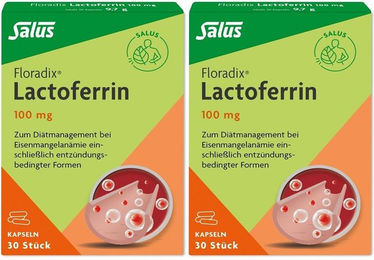 Salus Floradix Lactoferrin 100 mg Kapseln vegetarisch glutenfrei laktosefrei für Schwangere und Stillende 60 Stück – Bild 1 von 1