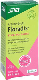 Salus Kräuterblut Floradix Eisen Folsäure Tabletten vegan laktosefrei glutenfrei 84 Stück – Bild 1 von 2