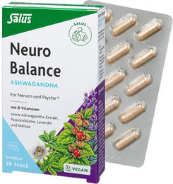 Salus Neuro Balance Ashwagandha Kapseln vegan vegetarisch glutenfrei 30 Stück – Bild 1 von 6