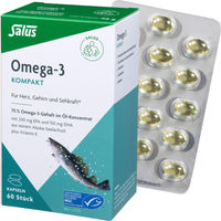 Produktbild von Salus Omega-3 Kompakt aus reinem Alaska-Seelachsöl Kapseln 60 Stück