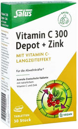 Salus Vitamin C 300 Depot mit Zink und natürlichem Acerola sowie Hagebutte Tabletten 30 Stück – Bild 1 von 2