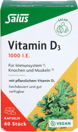 Salus Vitamin D3 1000 I.E. vegan Kapseln 60 Stück – Bild 1 von 1