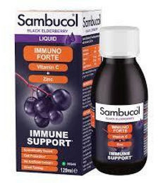 Sambucol Immuno Forte Flüssig 120 ml glutenfrei alkoholfrei ohne Zusatzstoffe für Erwachsene und Kinder – Bild 1 von 2