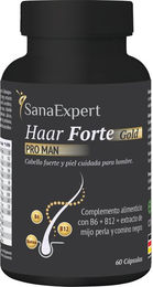 SanaExpert Haar Forte Gold Pro Man Kapseln für Männer mit Kräuter-Komplex aus Perlhirseextrakt, Schwarzkümmelextrakt und Sägepalm (60 Kapseln) – Bild 1 von 4