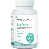 Produktbild von SanaExpert Haar Forte Kapseln mit Zink, Biotin und Selen, laktosefrei und glutenfrei, 120 Kapseln
