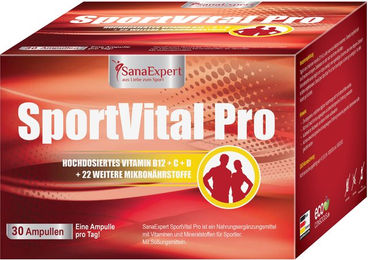 SanaExpert SportVital Pro Trinkampullen mit L-Carnitin für Sportler vegan glutenfrei laktosefrei 30 Stück – Bild 1 von 1