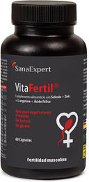 SanaExpert VitaFertil Kapseln für Männer mit L-Arginin, Selen, Zink, Folsäure und Vitaminen, vegetarisch, glutenfrei und laktosefrei – Bild 1 von 4