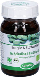 Sanatur Bio Spirulina und Bio Chlorella Mikroalgen Superfood-Mischung Tabletten Bio glutenfrei laktosefrei – Bild 1 von 2