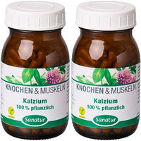 Produktbild von Sanatur Kalzium Algenkalk Sango Vegan Kapseln