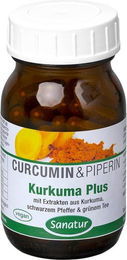 Sanatur Kurkuma Plus Curcumin Kapseln vegan ohne Zusatzstoffe 60 Stück – Bild 1 von 1