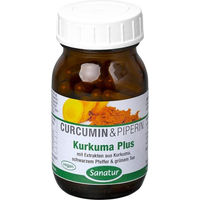 Produktbild von Sanatur Kurkuma Plus Curcumin Kapseln vegan ohne Zusatzstoffe 60 Stück