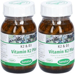 Sanatur Vitamin K2 Plus Kapseln mit Flechten vegan glutenfrei laktosefrei zuckerfrei 180 Stück – Bild 1 von 1