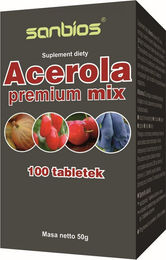SANBIOS Acerola Premium Mix mit Acerola und Hagebutte Tabletten 100 Stück – Bild 1 von 1