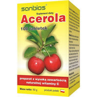 Produktbild von SANBIOS Acerola Tabletten mit Hagebutte pflanzlicher Ursprung 100 Stück