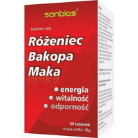Produktbild von SANBIOS Kräuter-Komplex Rhodiola, Bakopa und Maka 30 Tabletten