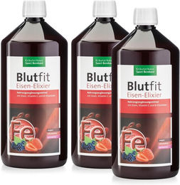 Sanct Bernhard Blutfit Eisen-Elixier mit Eisen-Gluconat, flüssig, vegan, laktosefrei, glutenfrei und alkoholfrei, für Frauen, Schwangere, Stillende und Kinder – Bild 1 von 1
