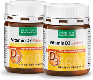 Sanct Bernhard Vitamin D3 Wochendepot Kapseln 5600 IE – Bild 1 von 2