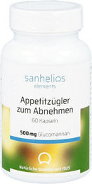 Sanhelios Appetitzügler Glucomannan 3000mg hochdosiert Kapseln 60 Stück vegan laktosefrei – Bild 1 von 3