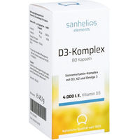 Produktbild von Sanhelios Vitamin D3 K2 Sonnenvitamin-Komplex 4000 IE Kapseln 80 Stück ohne Zusatzstoffe