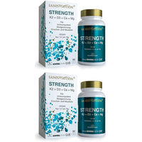 Produktbild von SANOMOTION STRENGTH K2 D3 Ca Mg mit Algenkalk und Flechten vegan 180 Kapseln