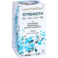 Produktbild von SANOMOTION STRENGTH K2 D3 Calcium Magnesium Kapseln vegan