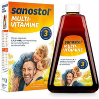 Produktbild von Sanostol Multi-Vitamine von Dr. Kade mit Vitamin C und D als Flüssigkeit für Kinder und Erwachsene 230 ml