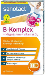 Sanotact B-Komplex Magnesium Vitamin D3 Tabletten vegan zuckerfrei glutenfrei laktosefrei ohne Zusatzstoffe – Bild 1 von 1