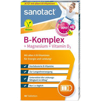 Produktbild von Sanotact B-Komplex Magnesium Vitamin D3 Tabletten vegan zuckerfrei glutenfrei laktosefrei ohne Zusatzstoffe