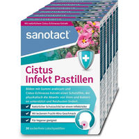 Produktbild von sanotact Cistus Infekt Lutschtabletten mit Cistus-Echinacea-Extrakt und Gummi arabicum pflanzlicher Ursprung 180 Stück