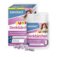 Produktbild von sanotact Denkbärchen Junior Lutschtabletten für Kinder mit Eisen, Folsäure und Jod, 60 Stück, ohne Zusatzstoffe