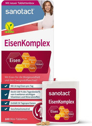 sanotact Eisen Komplex Tabletten vegan für Frauen, Schwangere und Stillende – Bild 1 von 4
