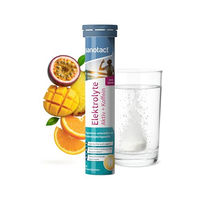 Produktbild von sanotact Elektrolyte mit Koffein Brausetabletten zuckerfrei tropisch 20 Stück (84g)