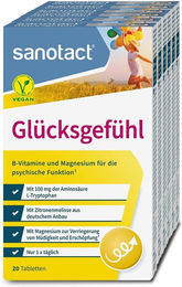 sanotact Glücksgefühl Tabletten mit L-Tryptophan vegan glutenfrei laktosefrei zuckerfrei 120 Stück – Bild 1 von 3