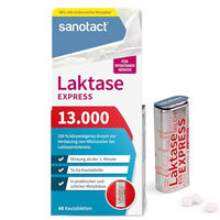 Produktbild von sanotact Laktase 13.000 EXPRESS Tabletten vegan und glutenfrei 40 Stück