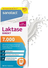 sanotact Laktase 7.000 DIREKT Tabletten vegetarisch 90 Stück – Bild 1 von 3