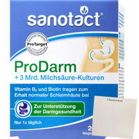 Produktbild von Sanotact ProDarm Kapseln mit 10 Mrd. Milchsäurekulturen vegan glutenfrei laktosefrei 20 Kapseln