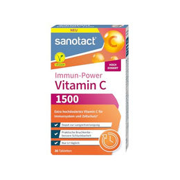 sanotact Vitamin C 1500 hochdosiert vegan 30 Tabletten glutenfrei laktosefrei zuckerfrei – Bild 1 von 4