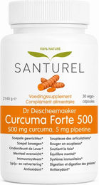 Santurel Curcuma Forte 500 Kapseln mit 500 mg Curcuminoiden 95 Prozent und 5 mg Piperin vegan – Bild 1 von 1